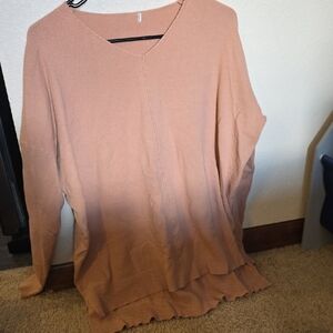 Women's Tan V-Neck Sweatshirt
